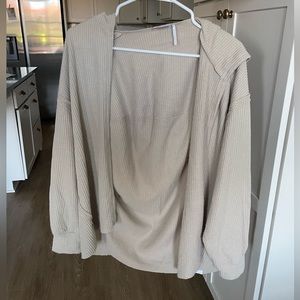 Urban outfitters out from under open front hooded cardigan neutral